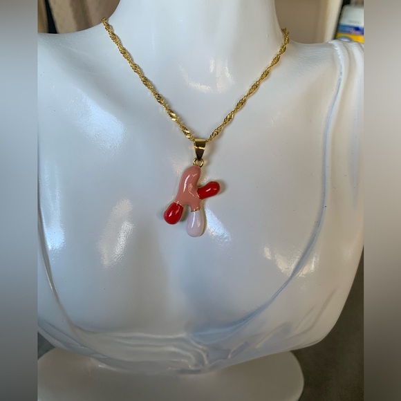 Letter “k” Pendant on Gold Colour Pendant - Picture 4 of 4